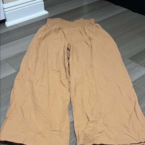 Tan Wide-Leg Pants - Picture 1 of 6